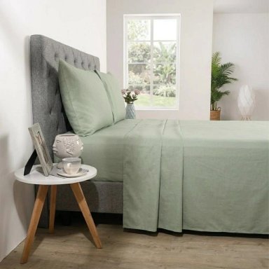 SET SÁBANAS 2PL 100%ALGODÓN  144H LISA VERDE - 2