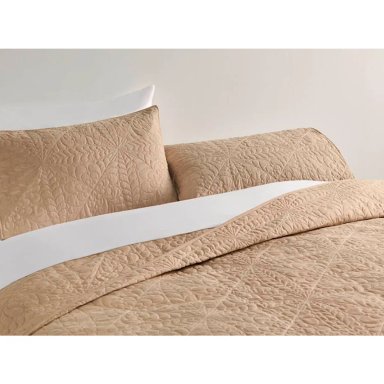 CUBRECAMA BLOOM 2 PLAZAS MICROFIBRA TAUPE - 2