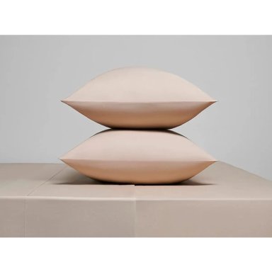 SET SÁBANAS MAISON LINETT BEDDING PERCALE KING 400 HILOS ALGODÓN TAUPE COLOR ENTERO