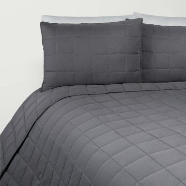 CUBRECAMA LISO KING MICROFIBRA WASHED GRAFITO - 2