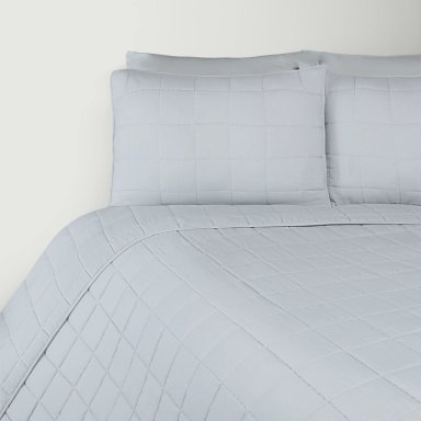 CUBRECAMA LISO KING MICROFIBRA WASHED GRIS - 2