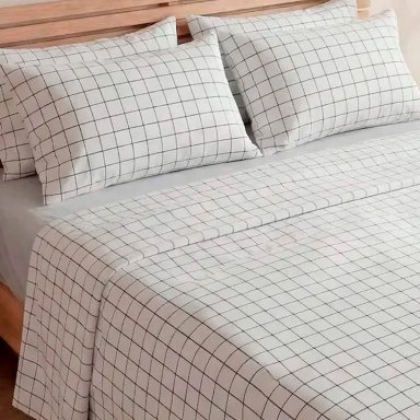 SET SÁBANAS RIPLEY HOME KING 100% ALGODÓN 180 HILOS CUADROS BLACK - 2