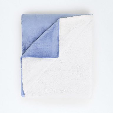 FRAZADA RIPLEY HOME FLANNEL CSHERPA 2PL AZUL - 2