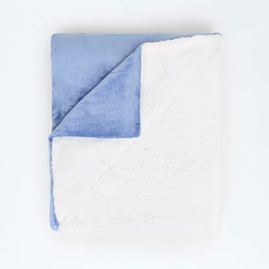 FRAZADA RIPLEY HOME FLANNEL CSHERPA QUEEN AZUL - 2