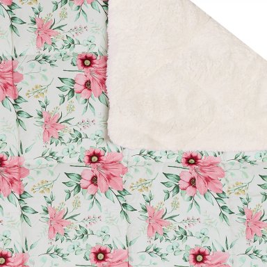 EDREDÓN RIPLEY HOME MICROFIBRA CON SHERPA KING FLORES ROSA - 2