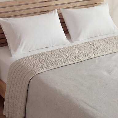 CUBRECAMA VELVET GREEK BEIGE QUEEN - 2