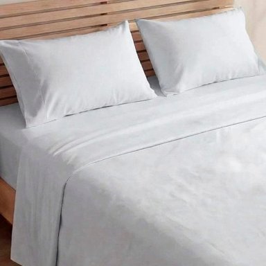 SET X2 SÁBANAS LISAS 1.5PLAZAS + 2 FUNDAS DE ALMOHADAS ROSA/BLANCO - 5