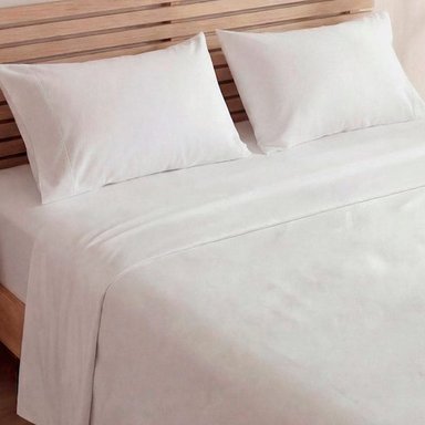 SET X2 SÁBANAS LISAS KING + 4 FUNDAS DE ALMOHADAS GRIS/BLANCO - 5