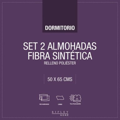 ALMOHADA RIPLEY HOME TWIN PACK STD 50 X 65 CM - 2