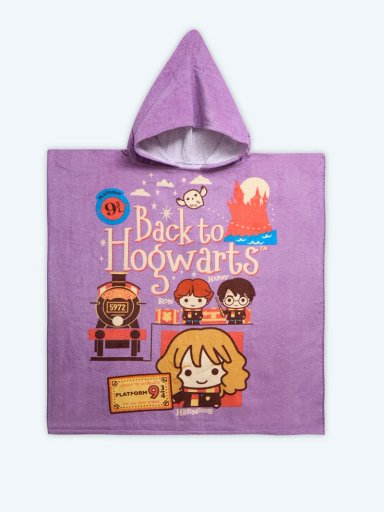 PONCHO PLAYA HARRY POTTER HOGWARTS ALGODÓN 75X160 CM