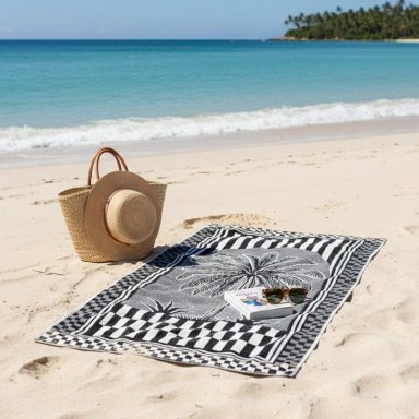 TOALLA DE PLAYA RIPLEY HOME PALM 100% ALGODÓN 80X160 CM