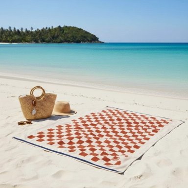 TOALLA DE PLAYA RIPLEY HOME TILES 100% ALGODÓN 80X160 CM