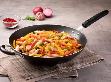 SARTÉN WOK TRAMONTINA NAPOLI ALUMINIO NEGRO 36 CM - 3