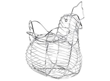 CANASTA PORTAHUEVOS RIPLEY HOME PLATEADO GALLINA