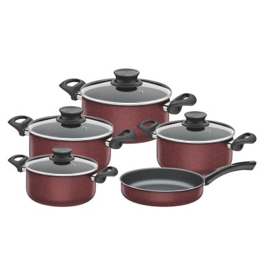 JUEGO OLLAS TRAMONTINA PARIS ROJO 9 PIEZAS