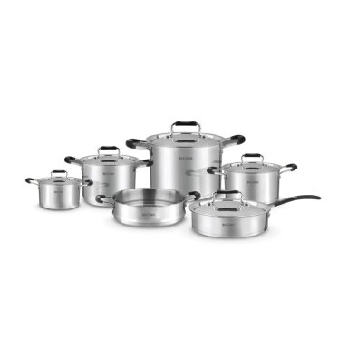 JUEGO OLLAS RECORD DALIA TAPA VIDRIO ACERO 11 PIEZAS