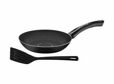 SARTÉN CON ESPÁTULA TRAMONTINA PARIS ALUMINIO NEGRO 24 CM