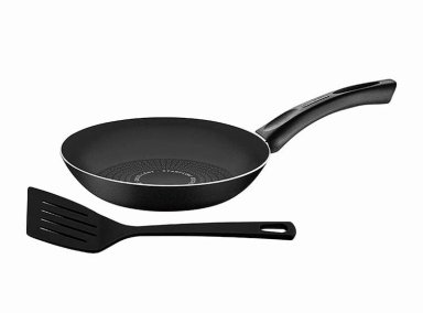 SARTÉN CON ESPÁTULA TRAMONTINA PARIS ALUMINIO NEGRO 26 CM