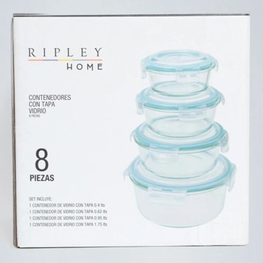 TAPER RIPLEY HOME TRANSPARENTE VIDRIO 8 PIEZAS - 4