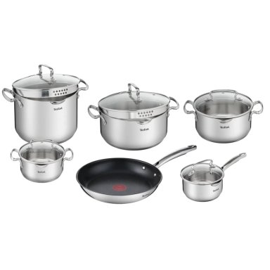 JUEGO DE OLLAS T-FAL DUETTO ACERO 11 PIEZAS - 1