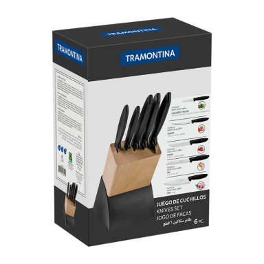CUCHILLO COCINA TRAMONTINA PLENUS NEGRO - 3