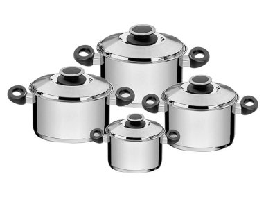 JUEGO DE OLLAS TRAMONTINA NEW SOLAR ACERO 8 PIEZAS