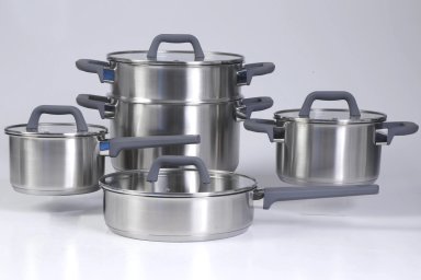 SET DE OLLAS OSTER RAMETTO 8.0 PIEZAS PLATEADO - 3