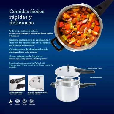 OLLA A PRESIÓN OSTER BRISSAGO ALUMINIO 7 LT - 7