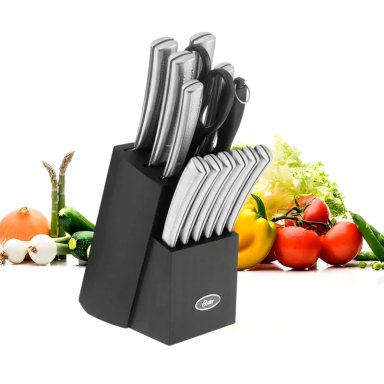 JUEGO DE CUCHILLOS OSTER ACERO INOXIDABLE 14 PIEZAS WELLISFORD PLATEADO - 2