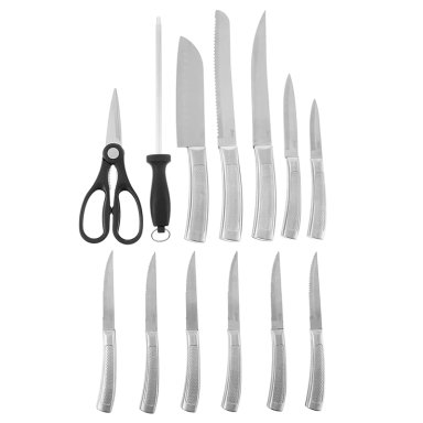 JUEGO DE CUCHILLOS OSTER ACERO INOXIDABLE 14 PIEZAS WELLISFORD PLATEADO - 4