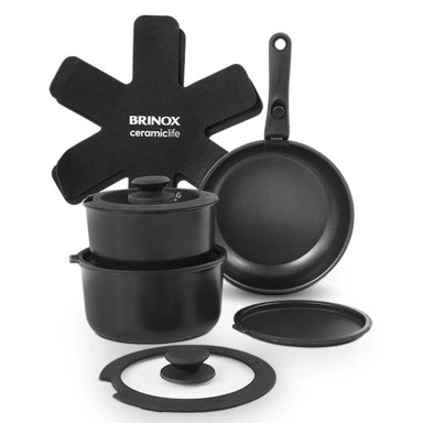 JUEGO DE OLLAS BRINOX FIT 10.0 PIEZAS NEGRO