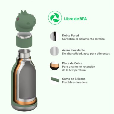 BOTELLA ASOBU BESTIE DINOSAURIO - 4