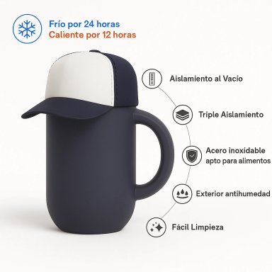 MUG ASOBU HAPPY CAP NEGRO - 2