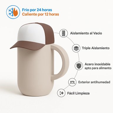MUG ASOBU HAPPY CAP BEIGE - 2