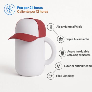 MUG ASOBU HAPPY CAP BLANCO - 2