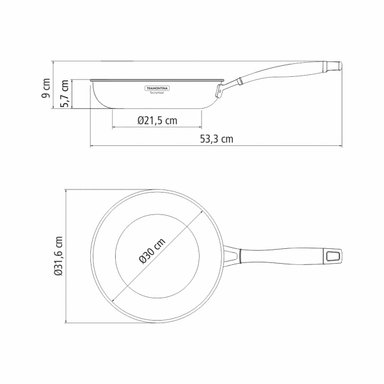 SARTÉN TRAMONTINA 62155300-GRANO 1.0 PIEZAS PLATEADO - 3