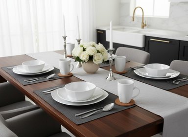 VAJILLA RIPLEY HOME SET BL NEW BONE CUADRADA PORCELANA 16 PIEZAS - 3