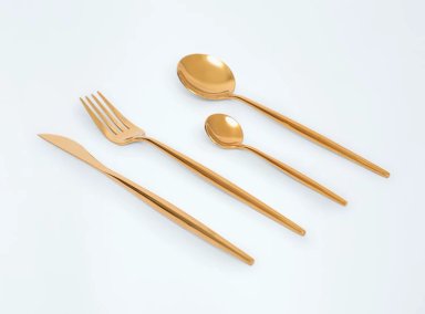 SET CUBIERTOS MAISON LINETT DORADO 24 PIEZAS