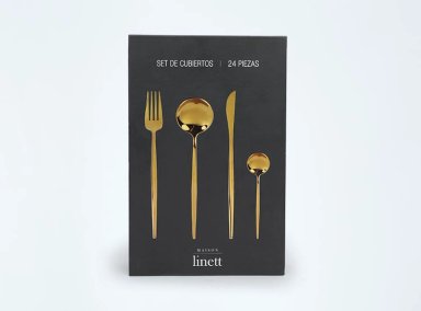 SET CUBIERTOS MAISON LINETT DORADO 24 PIEZAS - 3