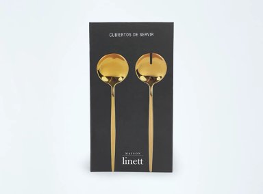 SET CUBIERTOS MAISON LINETT SERVIR DORADO 2 PIEZAS - 3