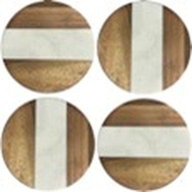 SET 4 POSAVASOS MAISON LINETT MARMOL MADERA