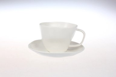 TAZA C/PLATO MAISON LINETT IRREGULAR BLANCO