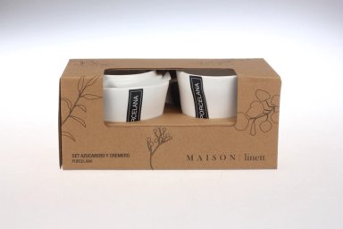SET AZUCARERO + CREMERO MAISON LINETT BLANCO ART - 3
