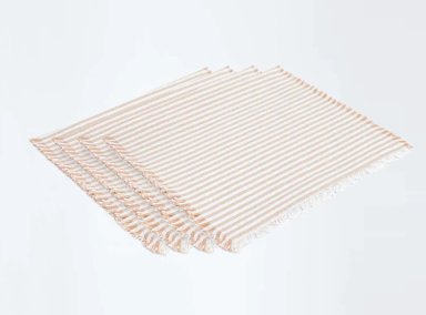 INDIVIDUALES MAISON LINETT RAYAS 4.0 PIEZAS TAUPE