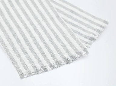 SETX4 SERVILLETAS MAISON LINETT RAYAS ALGODÓN GRIS 40X40 CM - 2