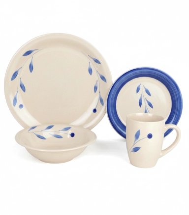 VAJILLA RIPLEY HOME SET CERÁMICA HOJAS 16 PIEZAS