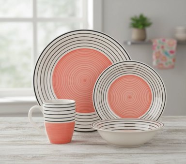 VAJILLA RIPLEY HOME SET CERÁMICA LÍNEAS 16 PIEZAS - 2