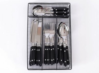 SET CUBIERTOS RIPLEY HOME NEGRA 24 PIEZAS - 2