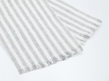 SET 4 SERVILLETAS MAISON LINETT RAYAS ALGODÓN GRIS - 2