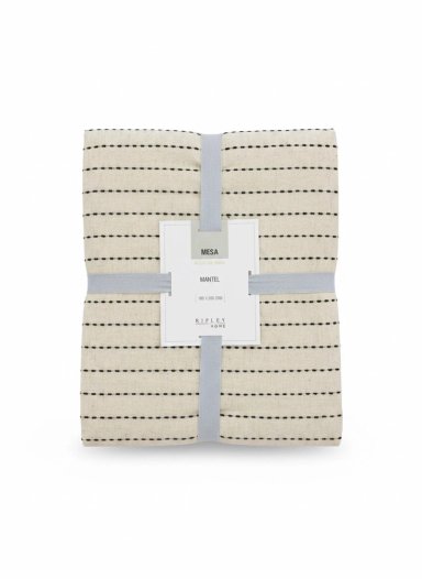 MANTEL RIPLEY HOME LÍNEAS ALGODÓN NEGRO 180X240 CM